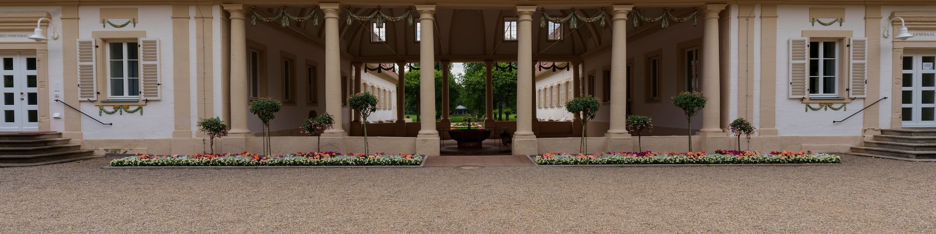 Kurpark im Bayerischen Staatsbad Bad Bocklet, Landkreis Bad Kissingen, Unterfranken, Franken, Bayern, Deutschland