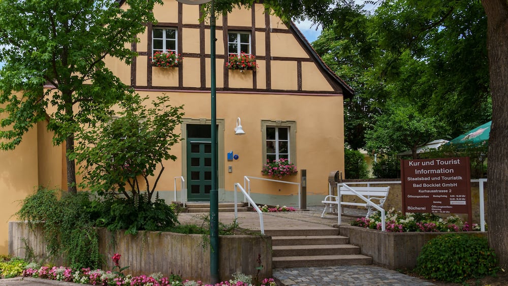 Kurpark im Bayerischen Staatsbad Bad Bocklet, Landkreis Bad Kissingen, Unterfranken, Franken, Bayern, Deutschland