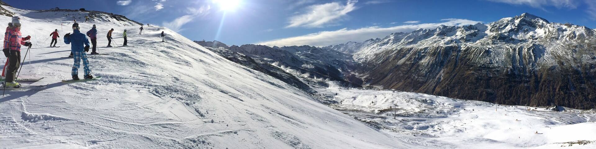 Hochgurgl piste,panoramic view, Otztaler Alps, Austria