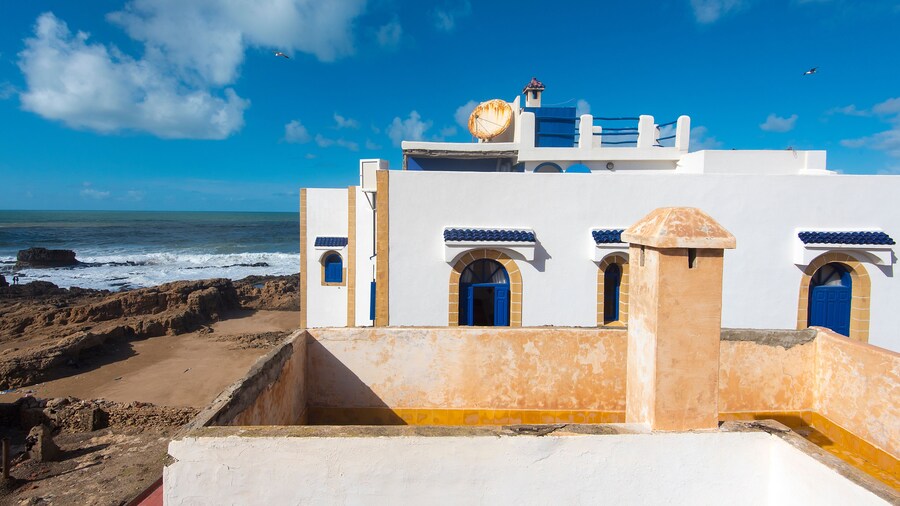 Traditional buildings of Medina district in Essaouira Morocco