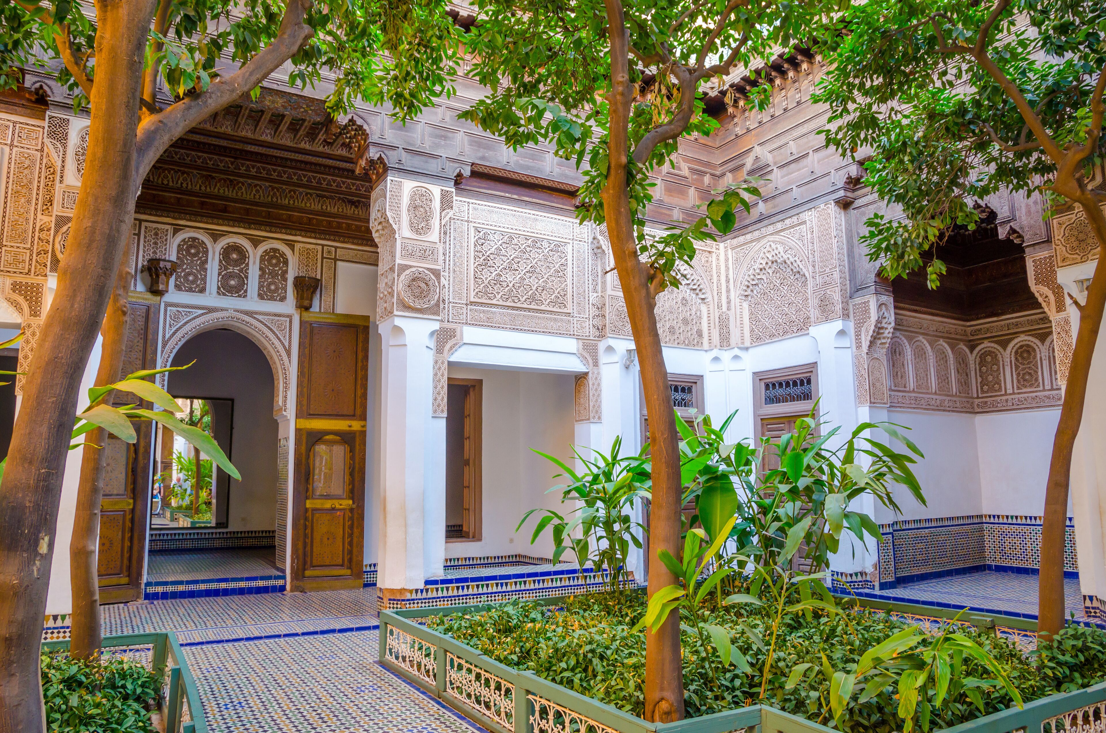  Garden of Marrakesh Bahia Palace in Marrakesh, Morocco.