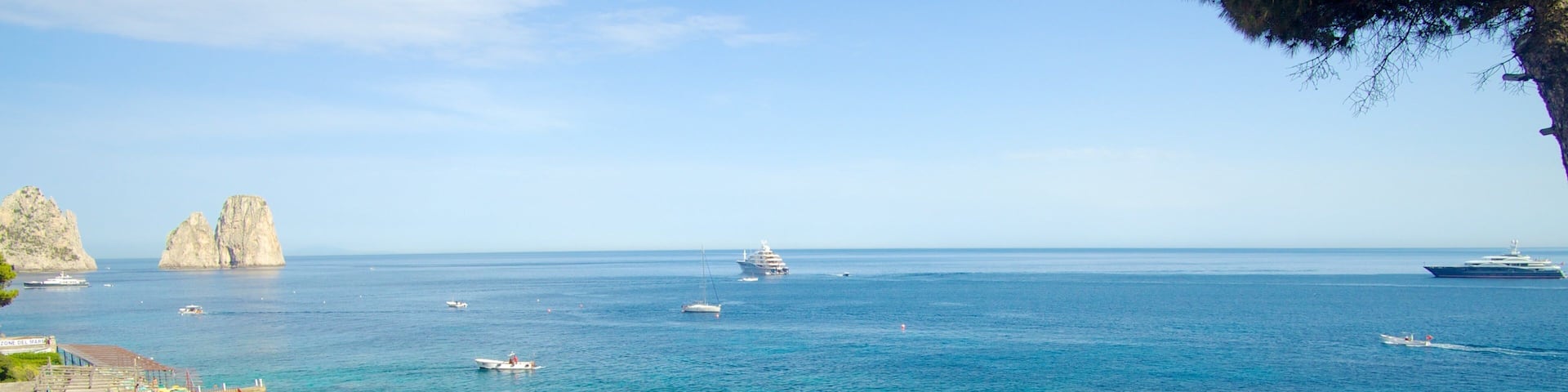 Marina Piccola featuring a coastal town, a luxury hotel or resort and a sandy beach