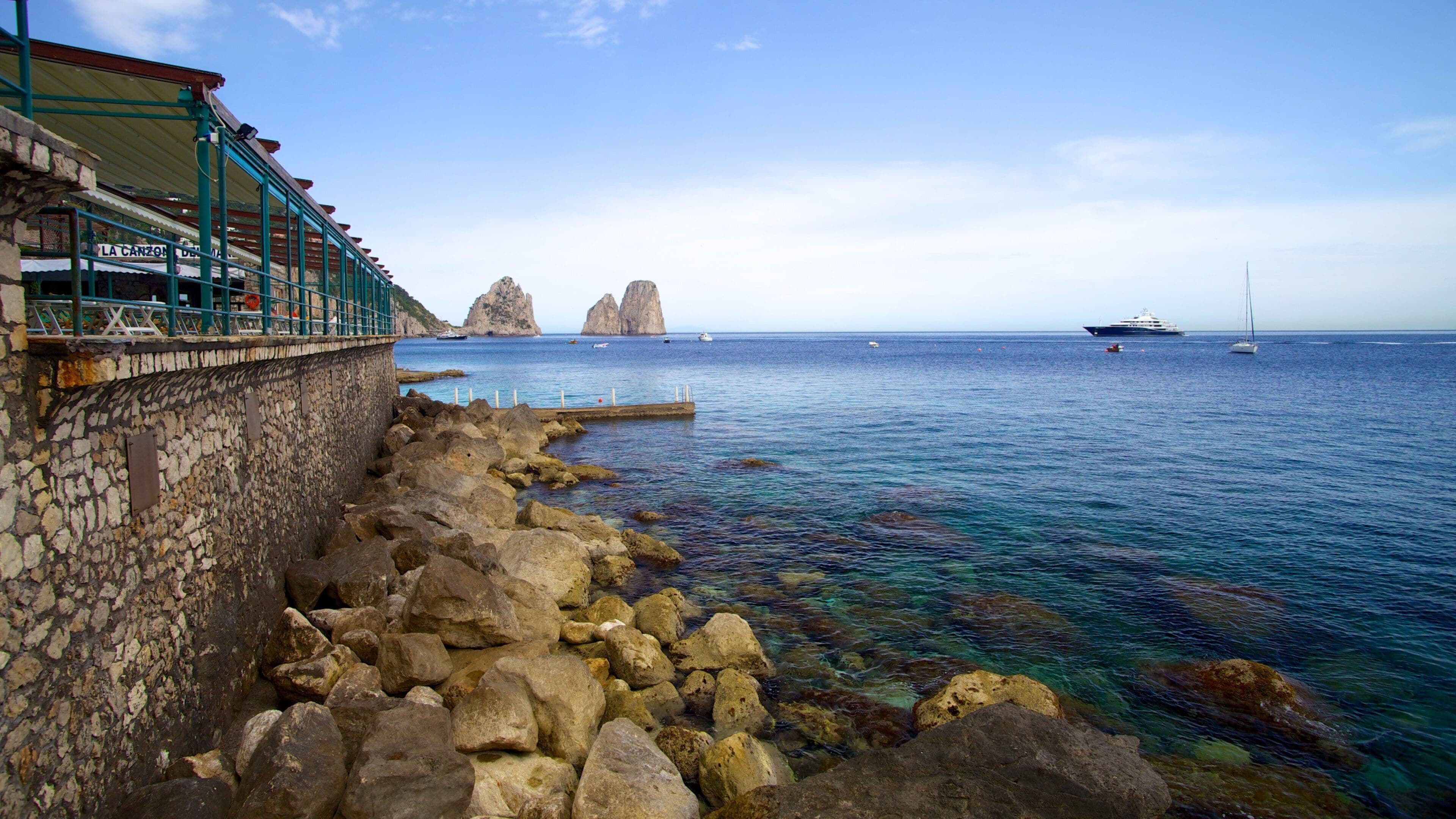 Marina Piccola showing rugged coastline