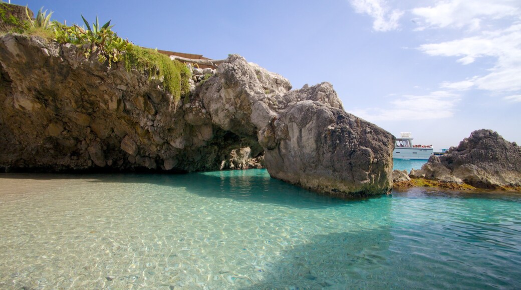 Marina Piccola featuring a sandy beach and landscape views