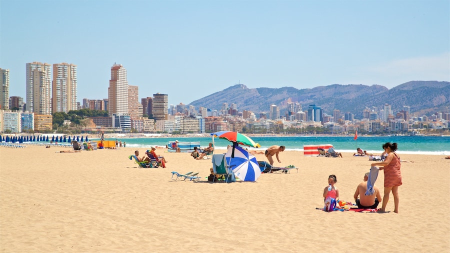 Poniente Beach featuring general coastal views, a coastal town and a beach