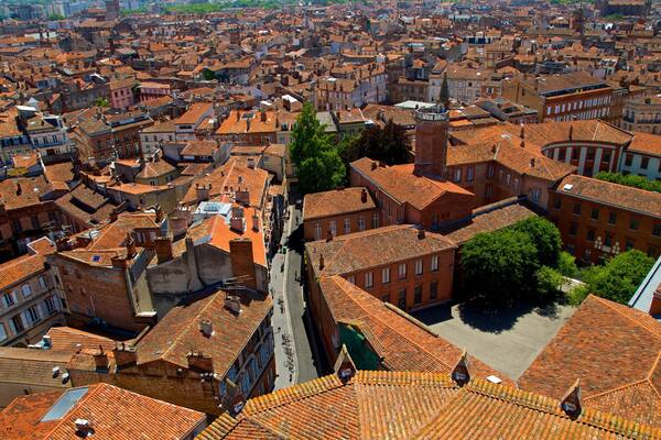 Church of the Jacobins which includes a city and landscape views