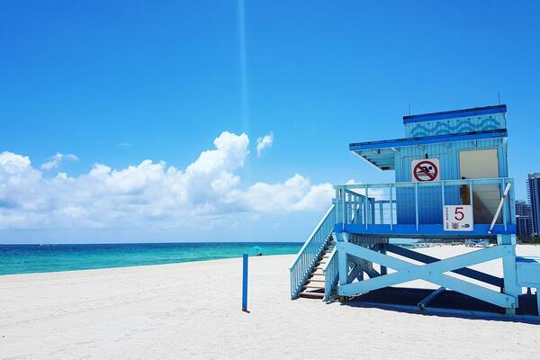 Haulover Beach Park is one of the quietest beaches in Miami. Near the pier are the blue life guard houses. Climb up one of the vacant ones and take soak in the view. #BVSBlue