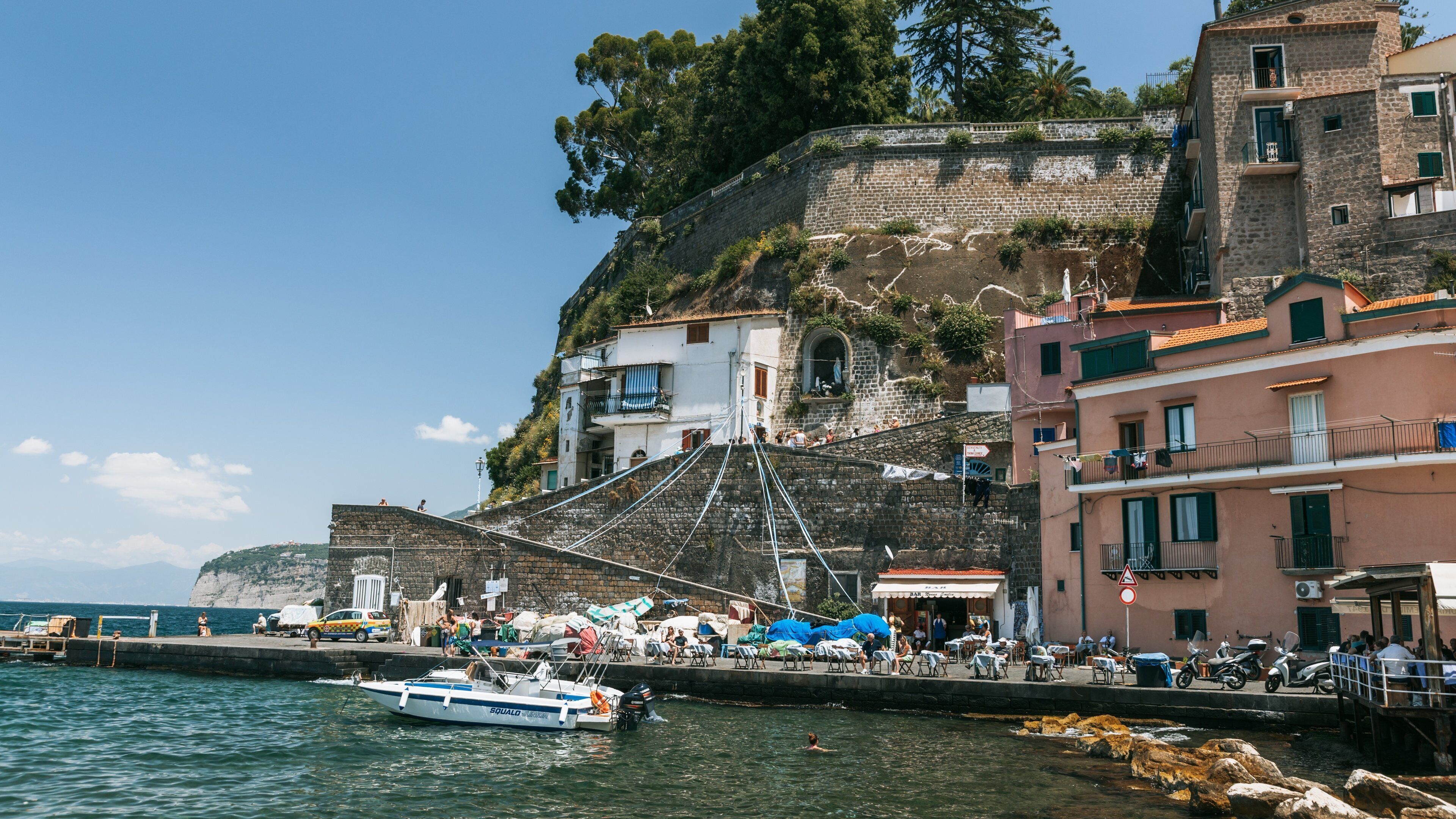 Sorrento Beach showing a bay or harbor, landscape views and a coastal town