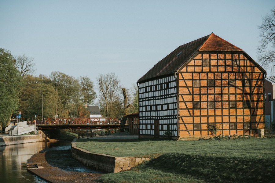 A view for the river name Ina in Goleniow, Poland