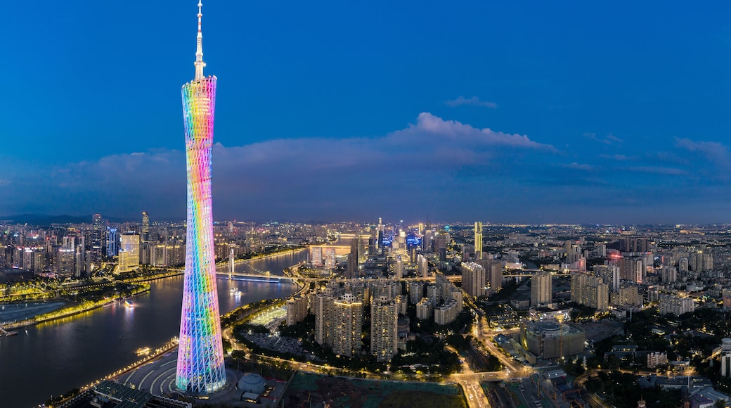Night view of Guangzhou City, Guangdong Province, China