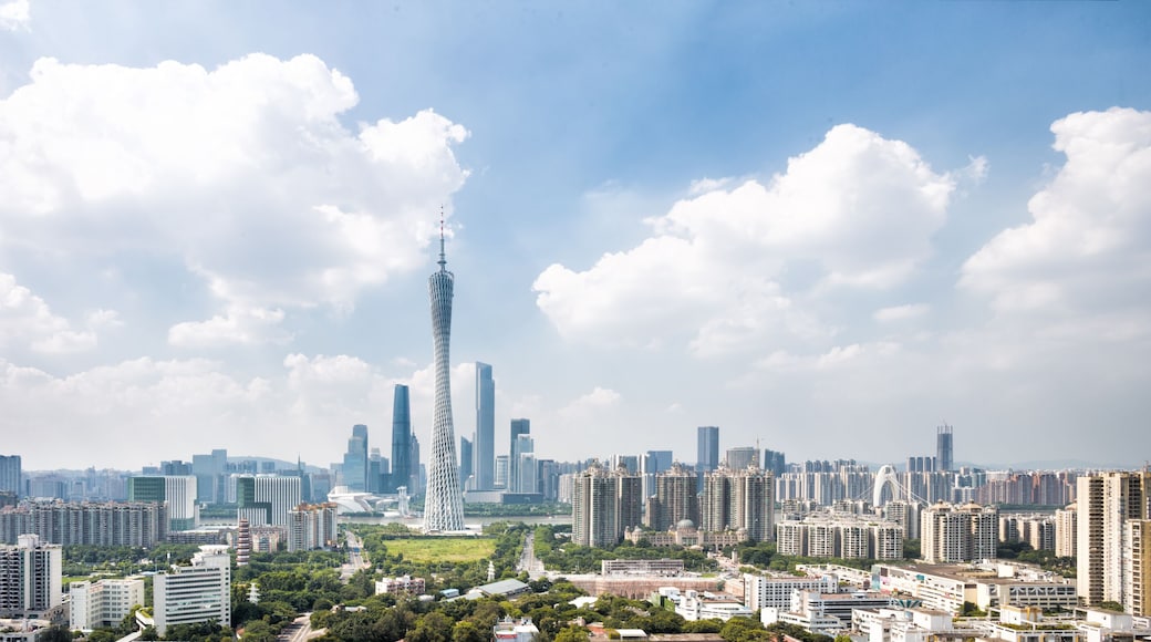 cityscape and skyline of guangzhou in cloud day