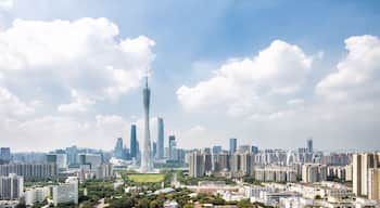 cityscape and skyline of guangzhou in cloud day