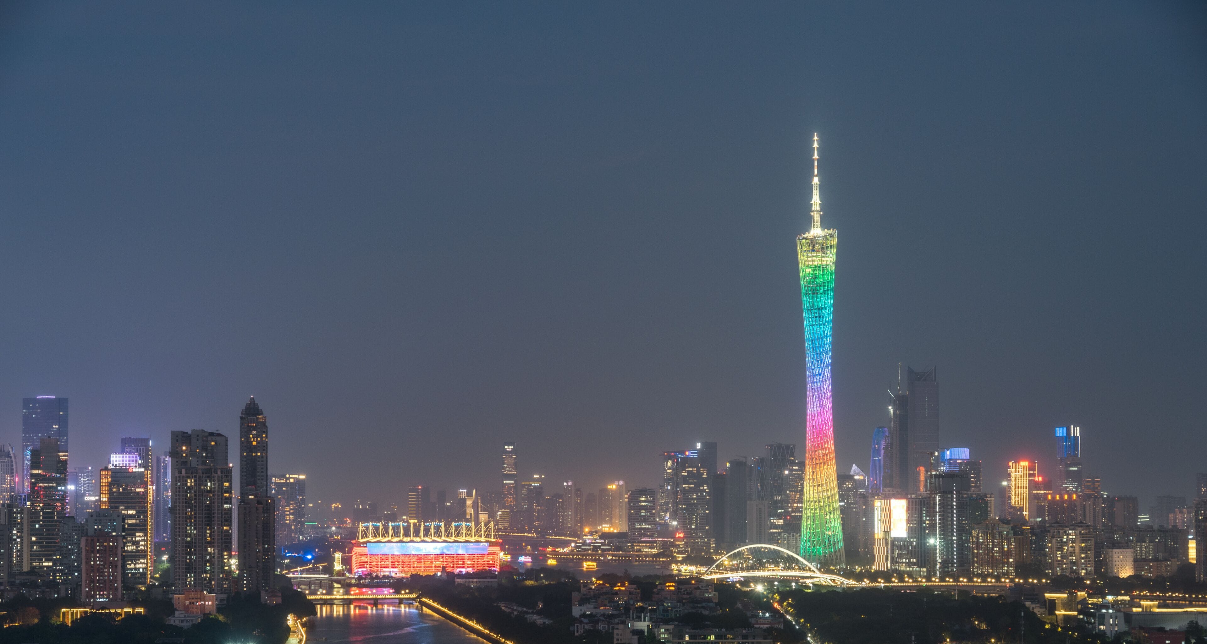 Night view of Guangzhou Tower, China
