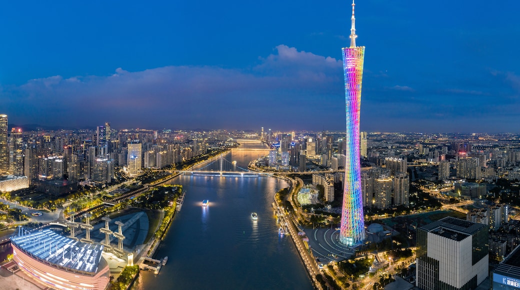 Night view of Guangzhou City, Guangdong Province, China