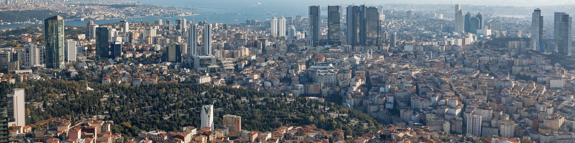 Beautiful view of the modern district of Istanbul
