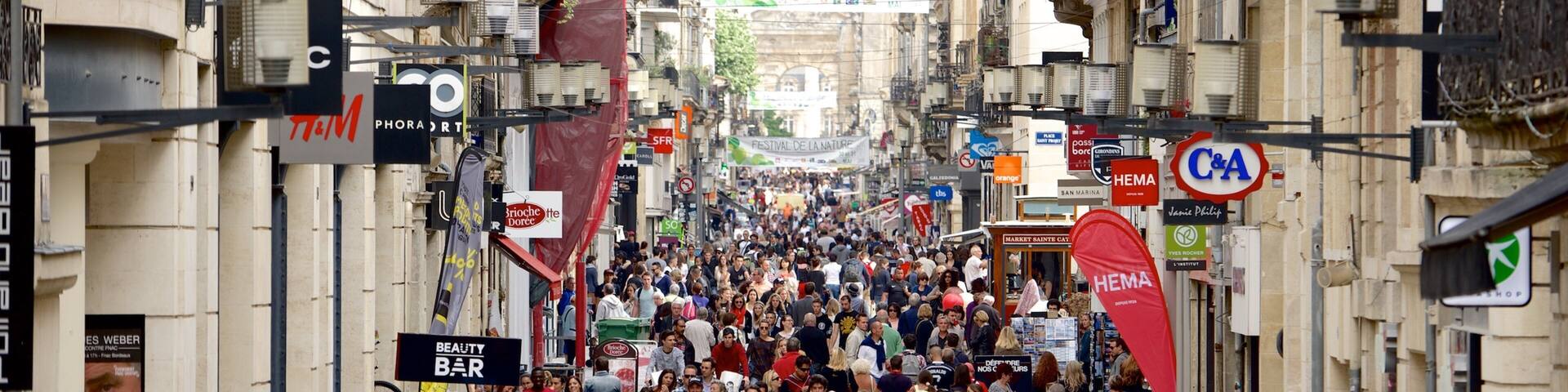 Rue Sainte-Catherine which includes street scenes and a city