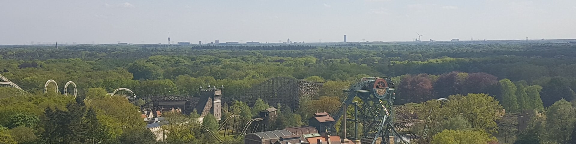 Beautiful aerial panorama of the Efteling Park, which is one of the oldest theme parks, Kaatsheuvel, Netherlands.