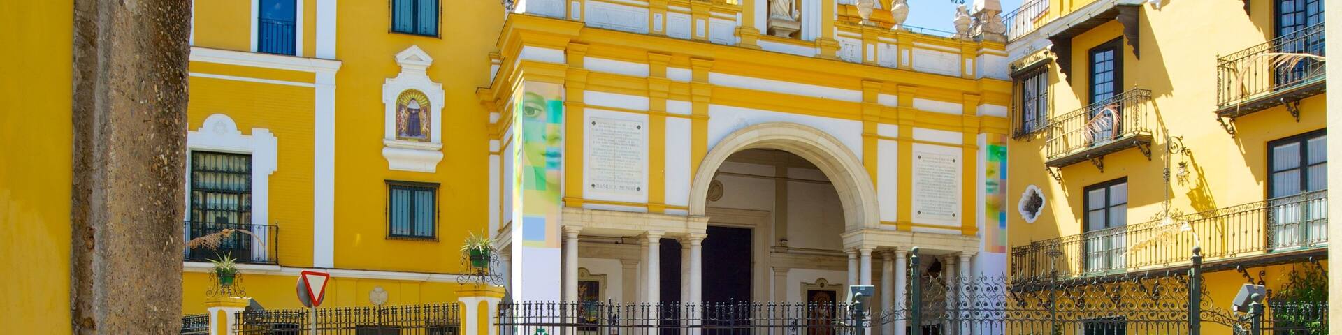 Basilica of the Macarena which includes heritage architecture and a church or cathedral