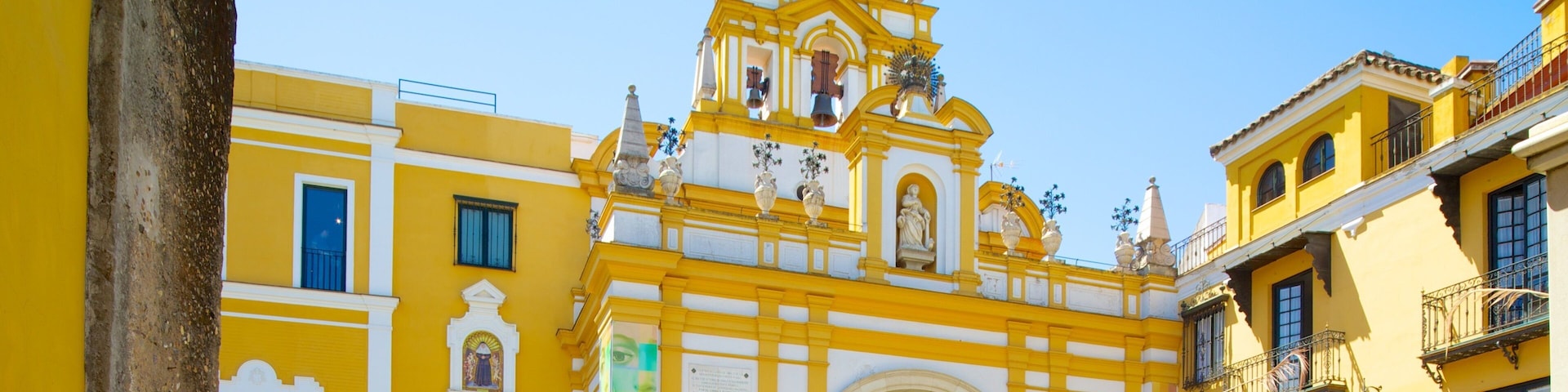Basilica of the Macarena which includes heritage architecture and a church or cathedral