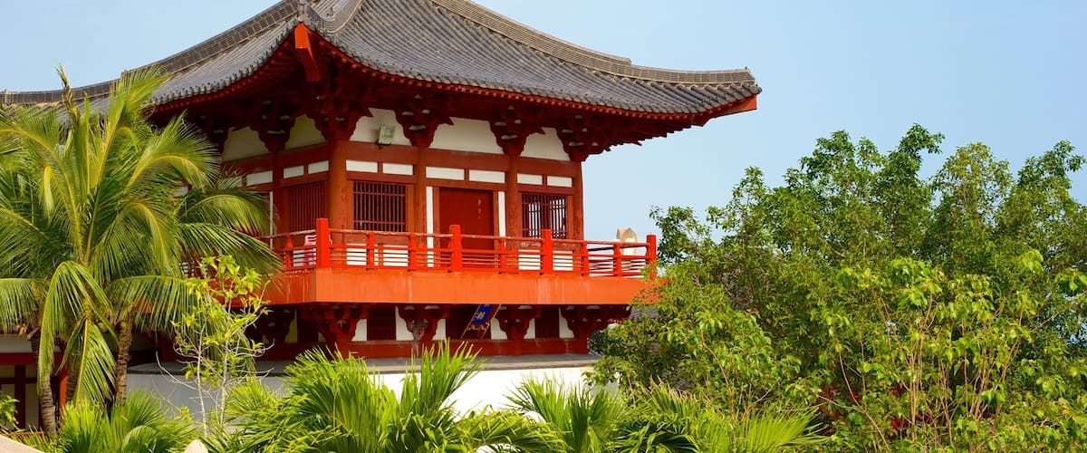 Templo Nanshan que incluye un templo o sitio de culto y aspectos religiosos