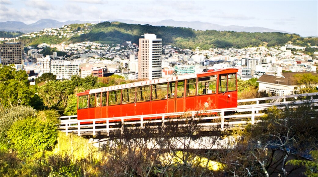 Wellington Cable Car which includes railway items and a city