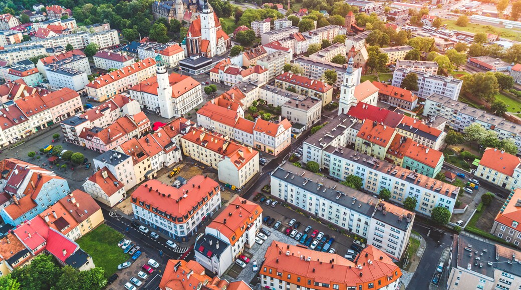 Olesnica main square aerial view