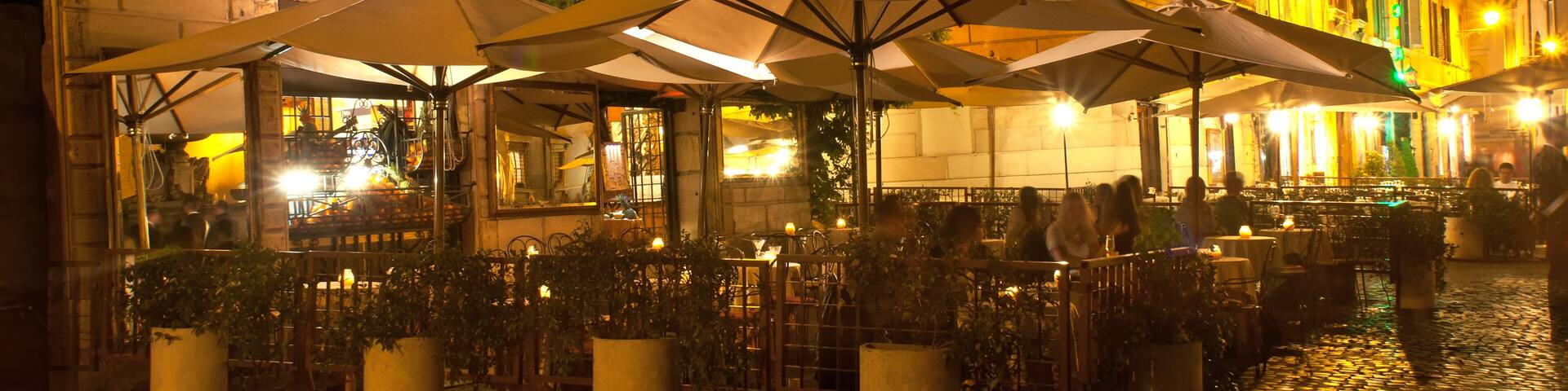 Piazza Santa Maria in Trastevere in Rome, Italy