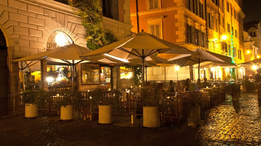 Piazza Santa Maria in Trastevere in Rome, Italy
