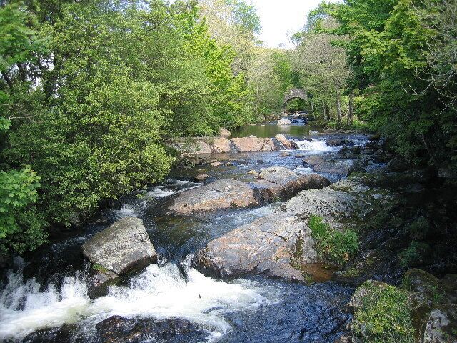 River Erme with Old Ivy Bridge, Ivybridge, Devon.