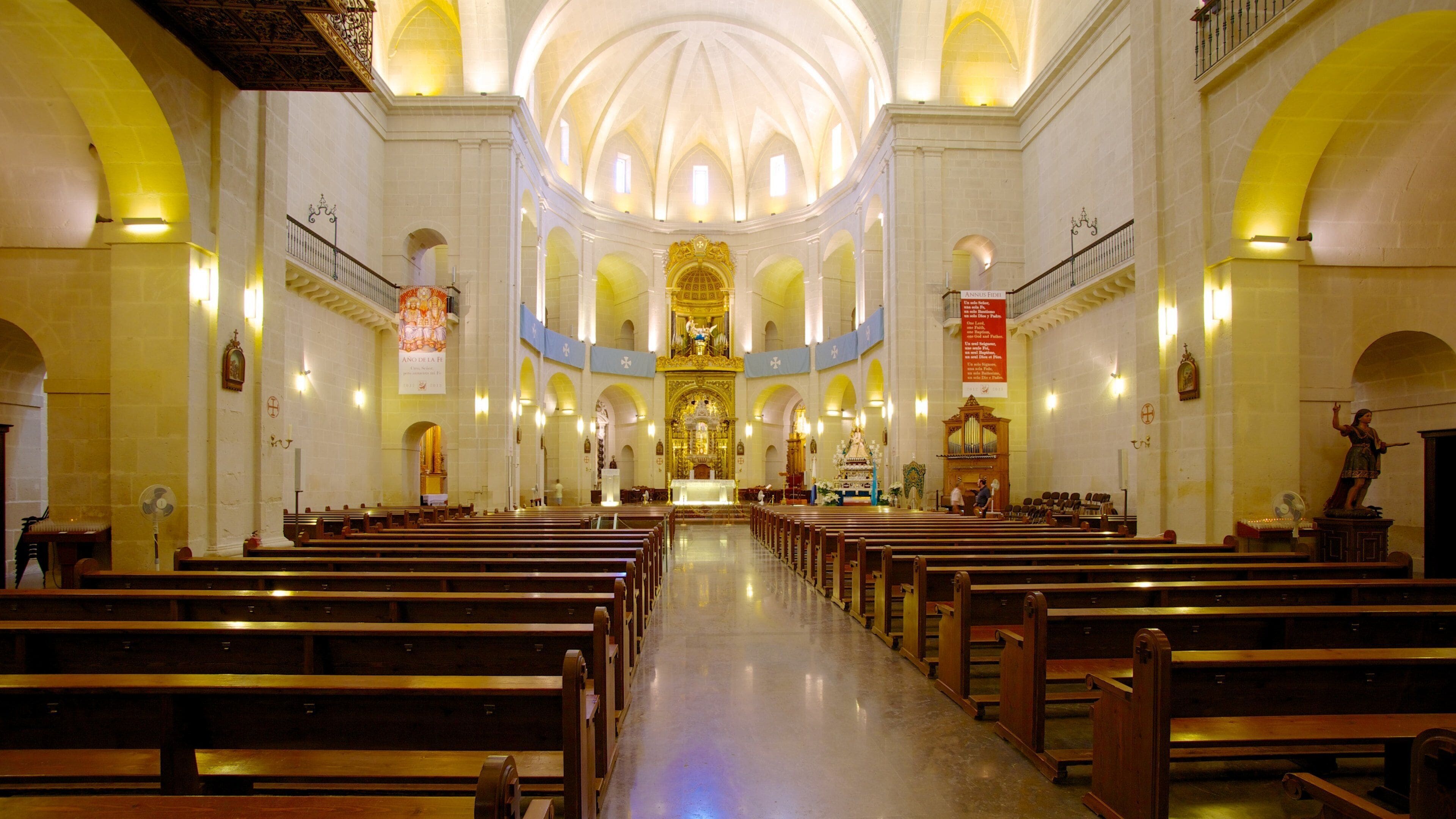 San Nicolas Cathedral which includes interior views, religious elements and a church or cathedral