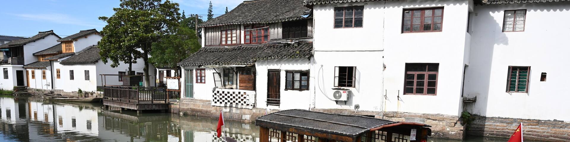 houses on the river - Exploring the ancient water town of Jinze near Shanghai, China