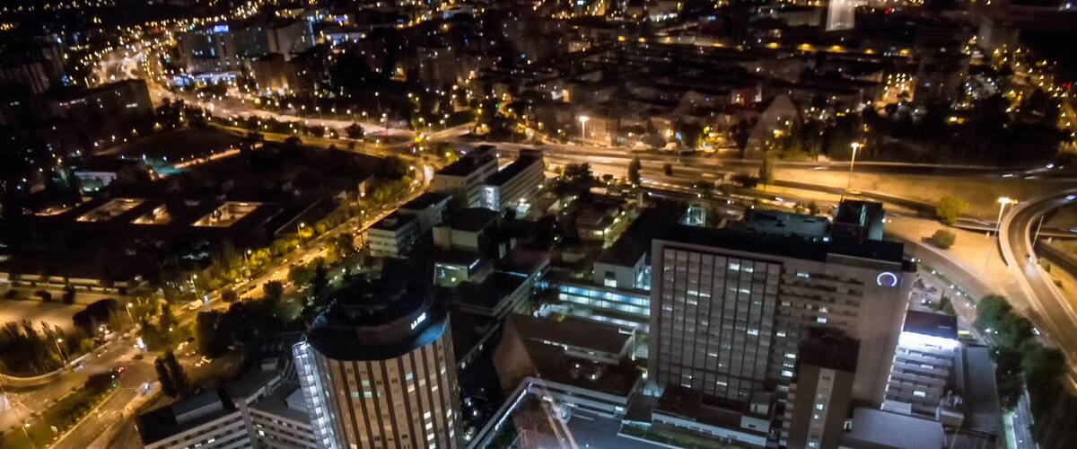 Hospital la paz, Madrid, night view