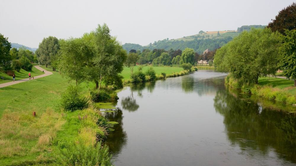 Diekirch showing hiking or walking and a river or creek