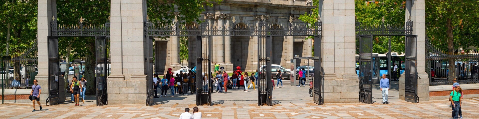 Puerta de Alcala featuring flowers, a garden and heritage elements