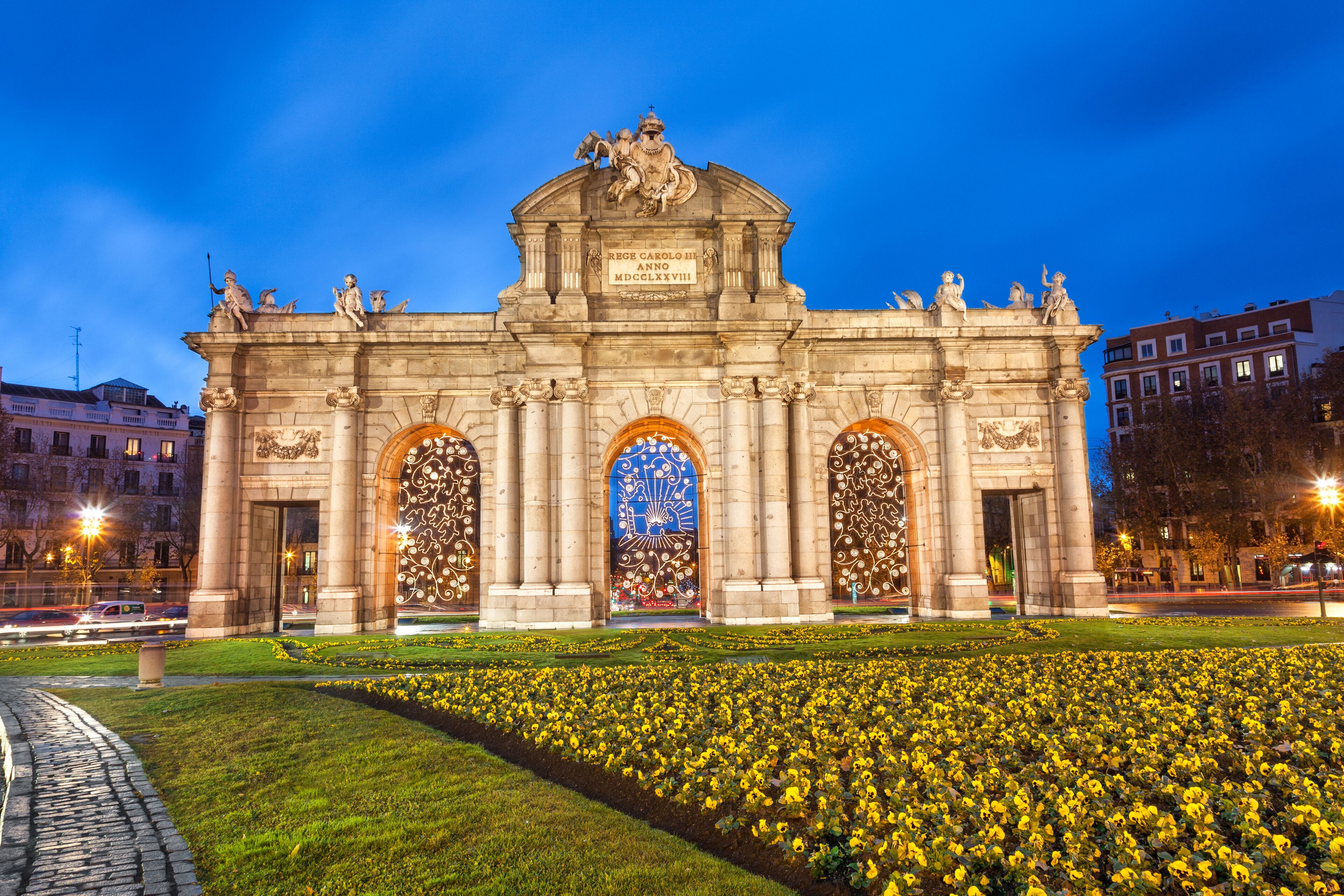 Puerta de Alcala at Christmas. Madrid, Spain