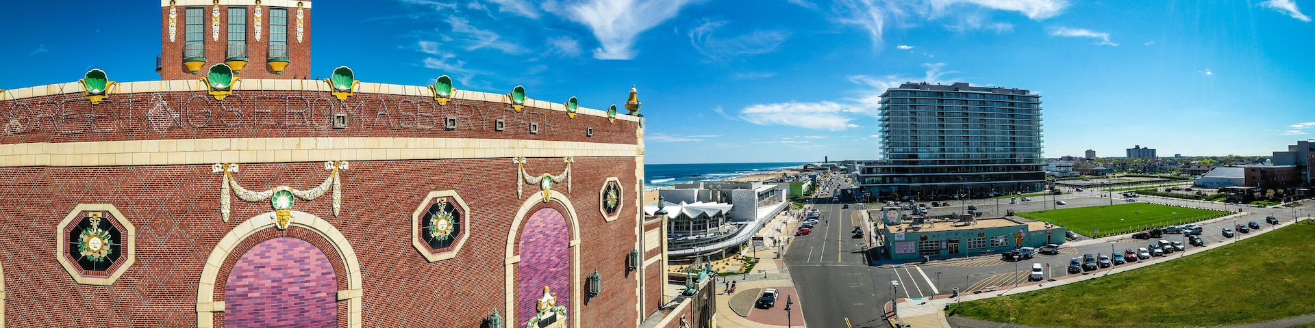 Aerial of Asbury Park NJ During Covid19 Pandemic