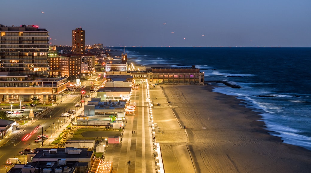 Asbury Park boardwalk at night