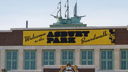 View of the Facade of the Asbury Park Convention Hall,. New Jersey. Image shot 06/2010. Exact date unknown.