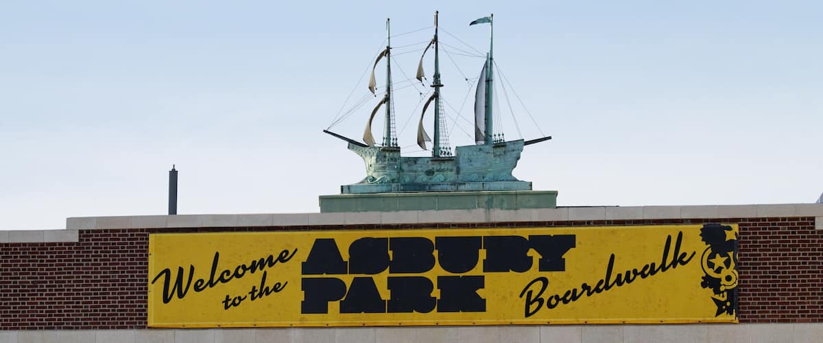 View of the Facade of the Asbury Park Convention Hall,. New Jersey. Image shot 06/2010. Exact date unknown.