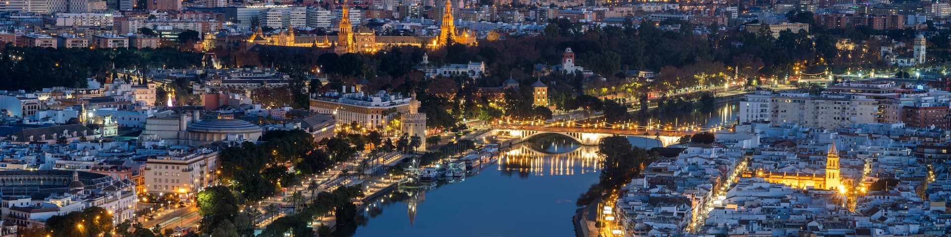 view of Sevilla by night,