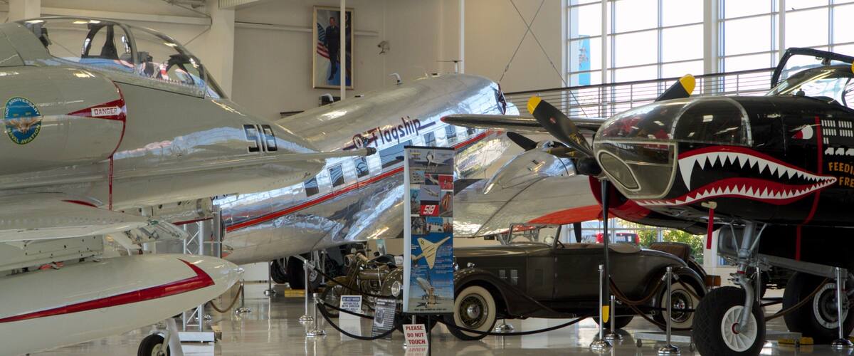 Lyon Air Museum which includes aircraft and interior views