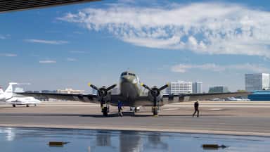 Lyon Air Museum which includes an airport and aircraft