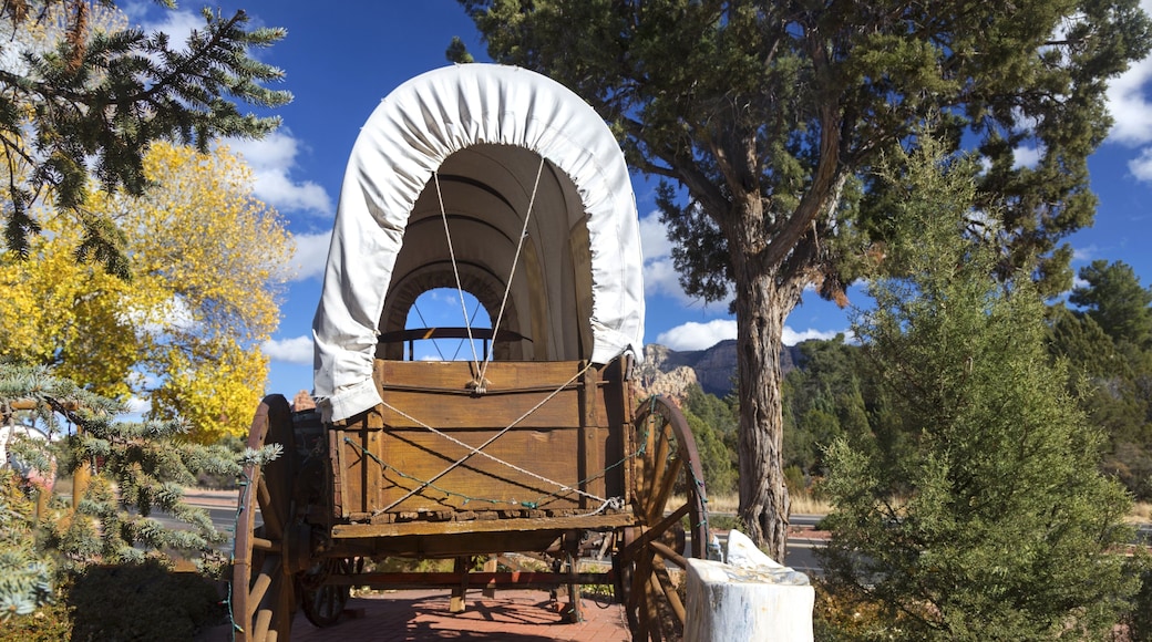 Model Exhibit of Old Wild West Wagon Wheel Stage Coach near Sedona Southwest USA Arizona