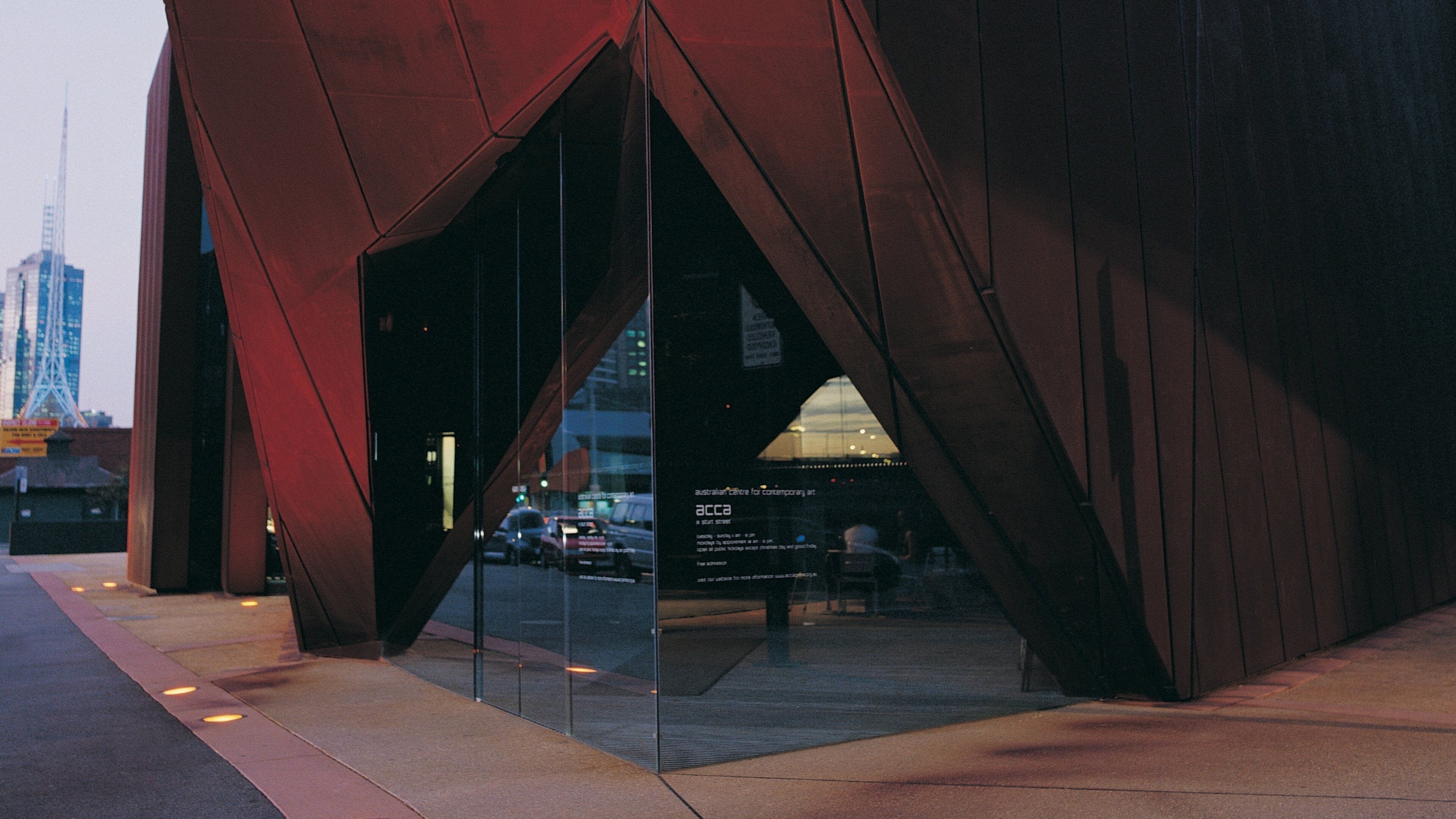 Australian Centre for Contemporary Art featuring modern architecture and street scenes