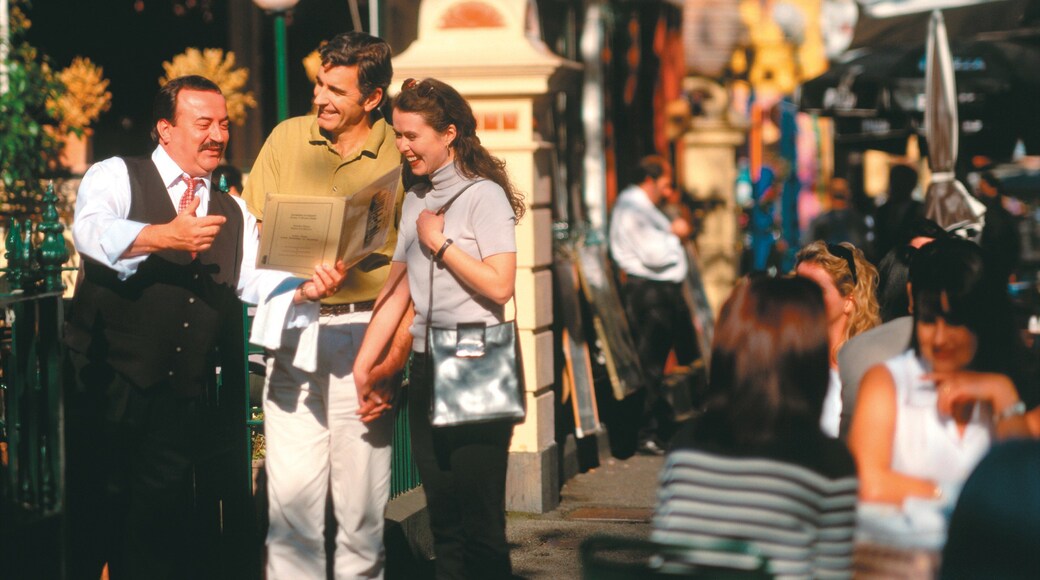 Calle Lygon que incluye una ciudad y imágenes de calles y también un pequeño grupo de personas