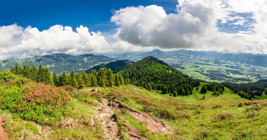 View from Rangiswanger Horn - Allgauer Alps - Ofterschwang - Allgaeu - Bavaria - Germany