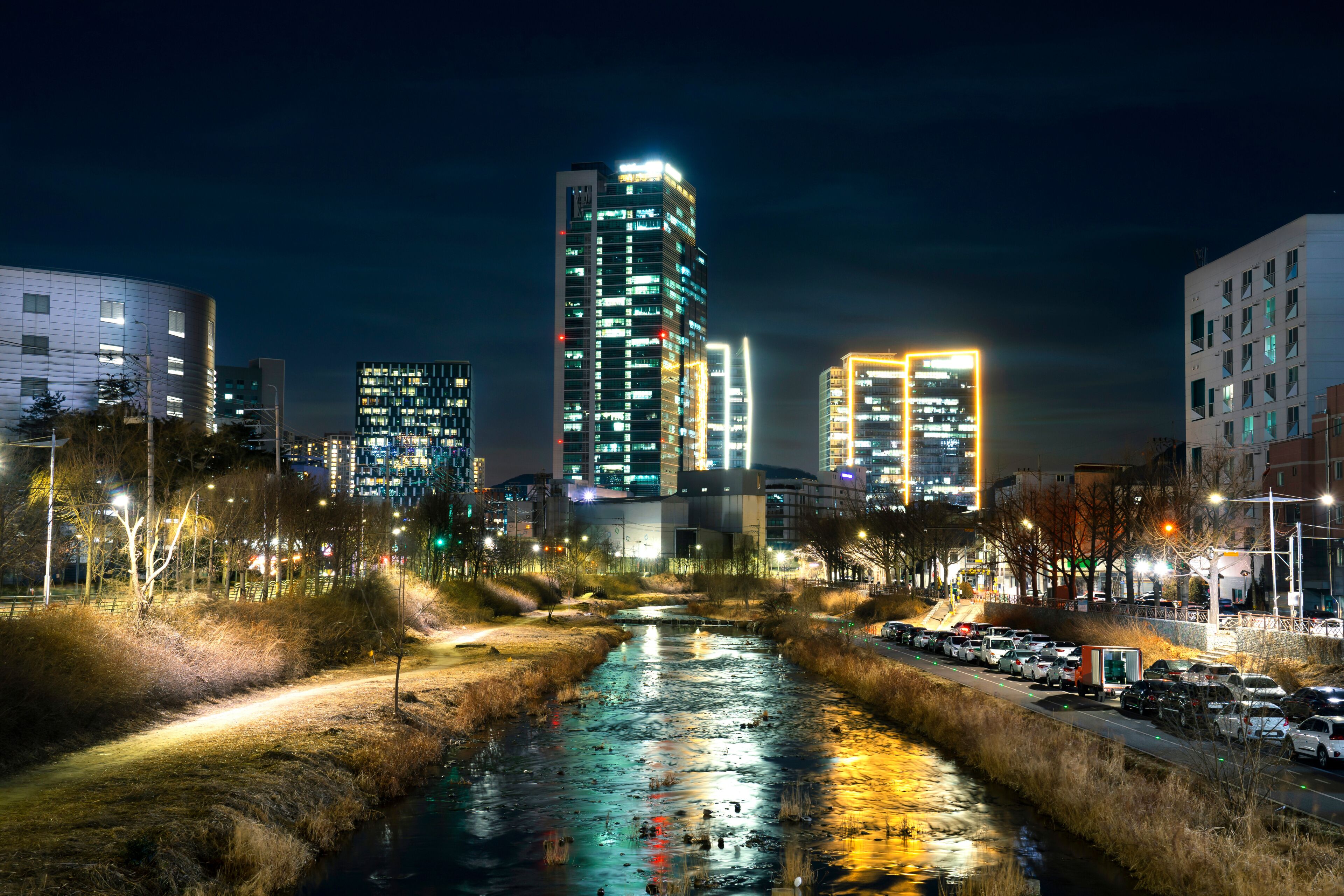 The night view of Anyang City, Gyeonggi-do, Korea