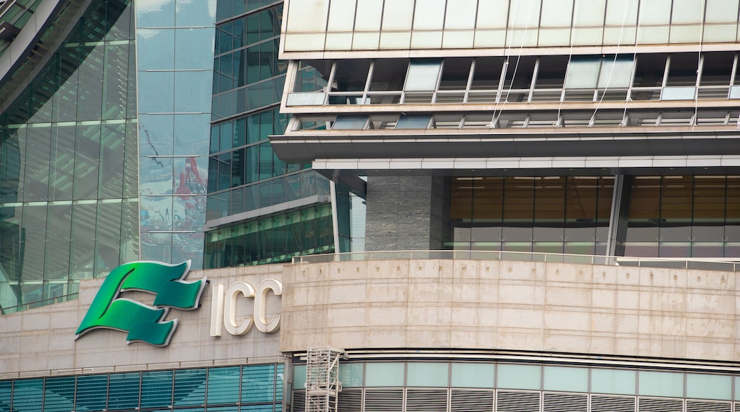 International Commerce Centre featuring a city and signage