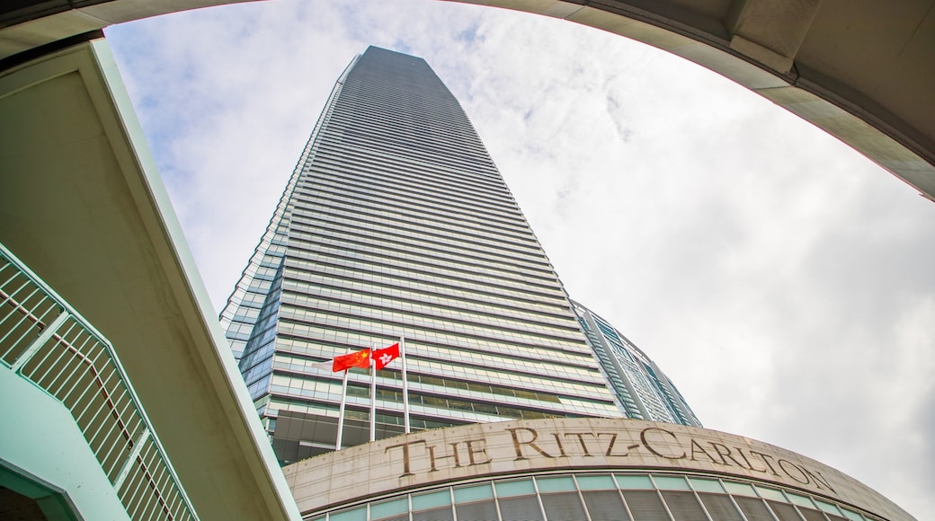 International Commerce Centre which includes signage and a skyscraper