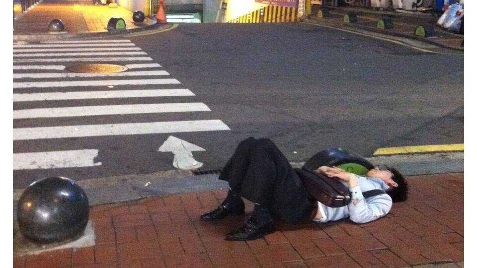 Hard night of drinking for this man!